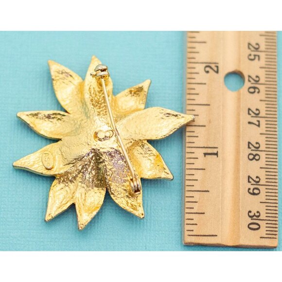 Vintage Christmas Flower Brooch by AS, E25 - Picture 2 of 2